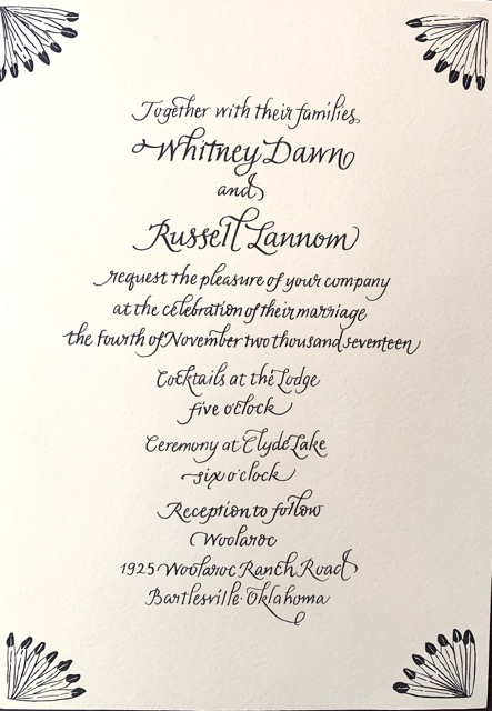 Wedding Invite, engraved